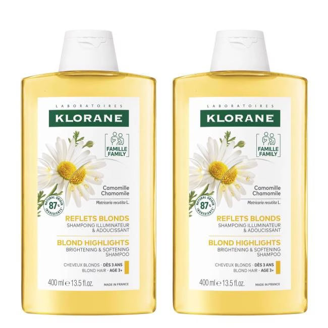 Champú dúo camomila Klorane 2x400 ml