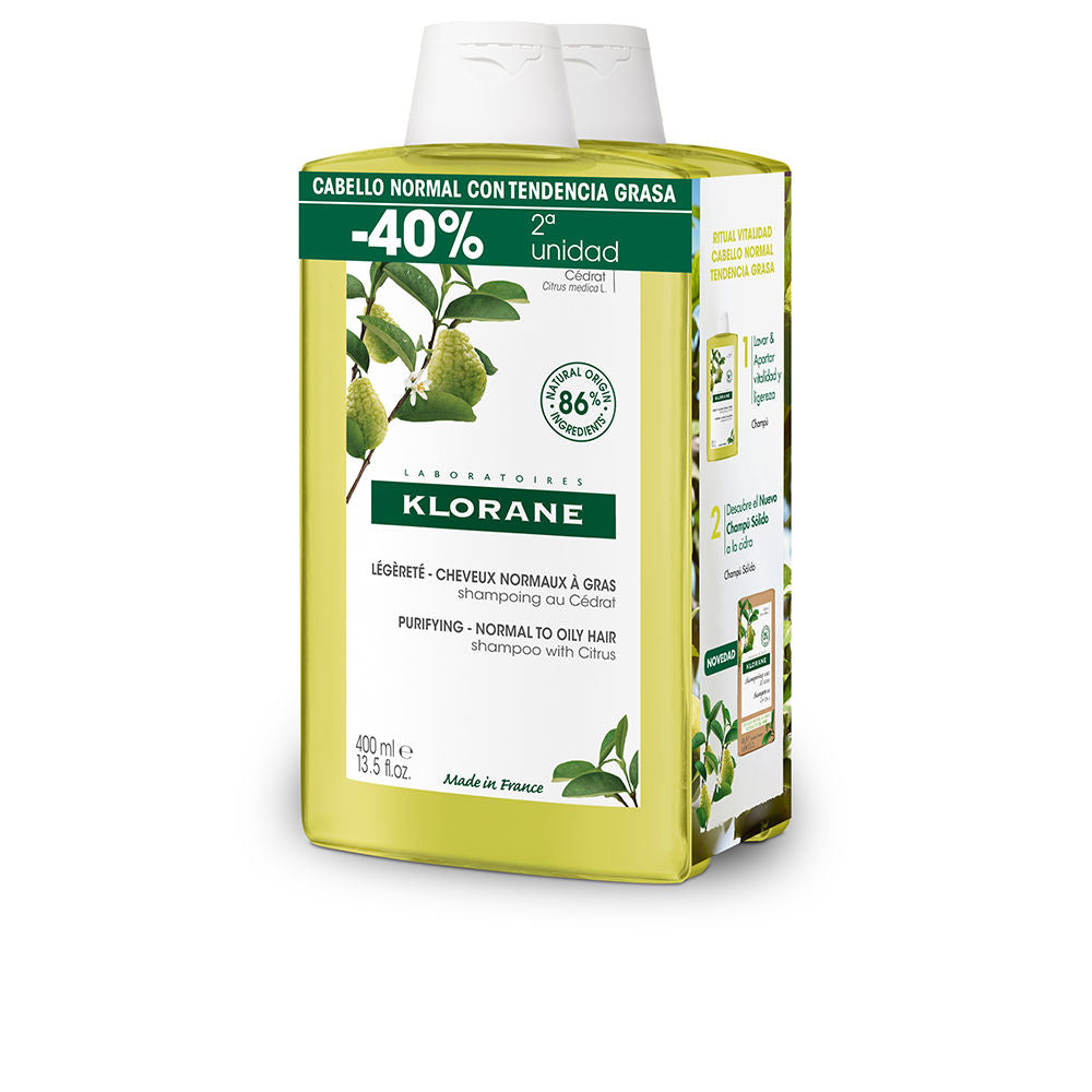 Klorane Cidra Duo Champô Purificante 2x400ml