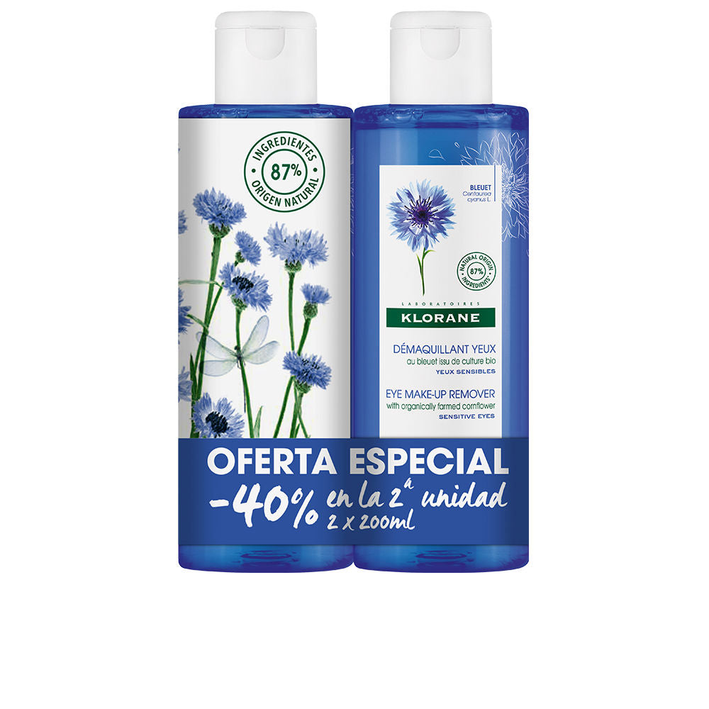 Klorane Cyan Flower Eye Makeup Remover Set 2x200ml