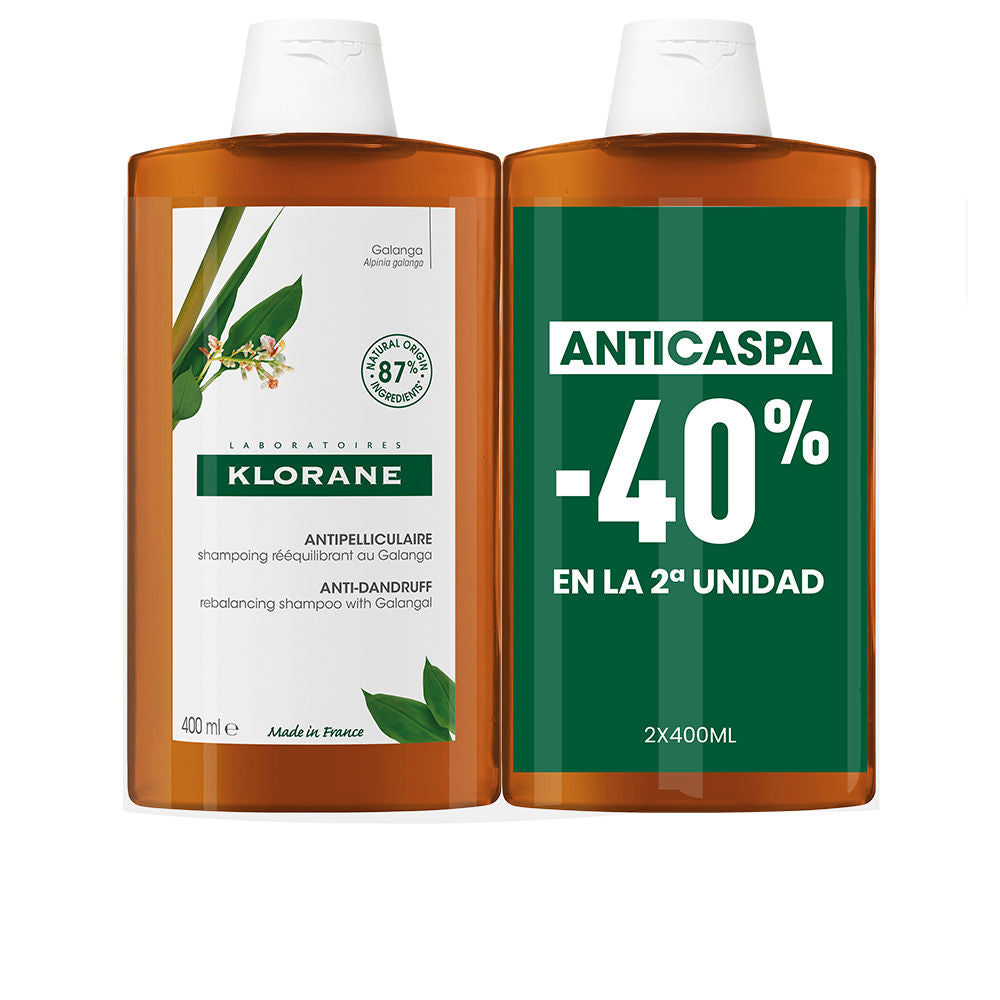 Klorane Duo Champô Reequilibrante Anticaspa de Galanga 2x400ml