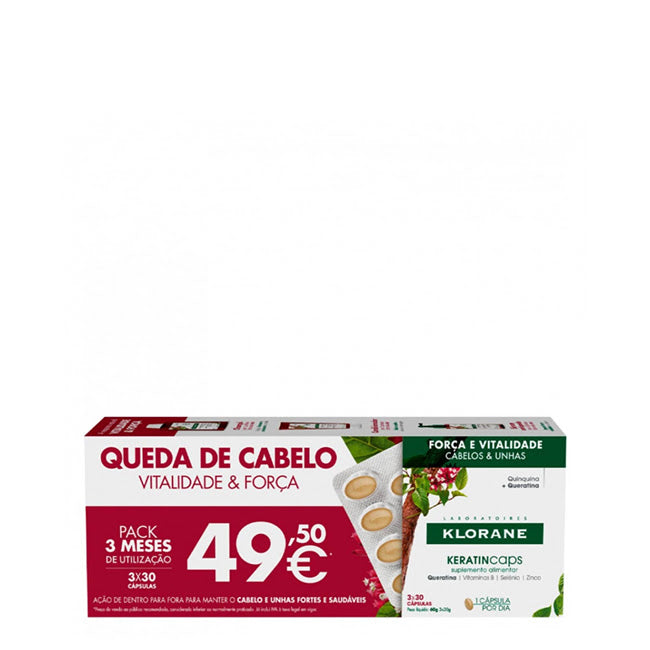 Klorane KeratinCaps Pack 3 Meses Cápsulas 3x30