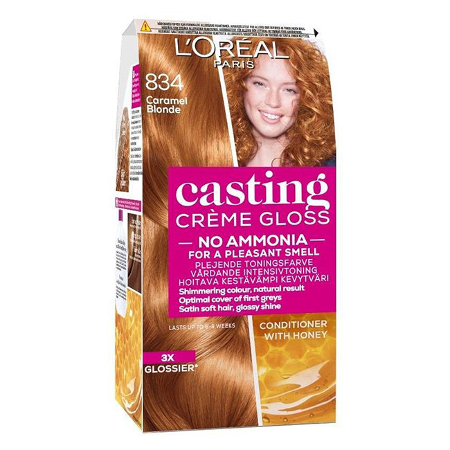 L'Oréal Casting Crème Gloss Coloração Cor 834 Loiro Âmbar 180ml