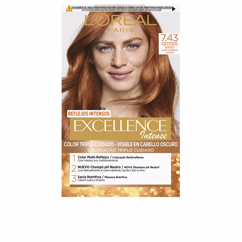 L'Oréal Excellence Intensa Coloração Capilar 7.43 Loiro Acobreado Dourado