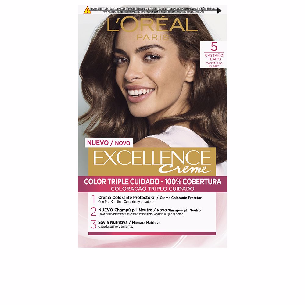 L'Oréal Paris Excellence Creme Coloração Capilar 5 Castanho Claro 192ml