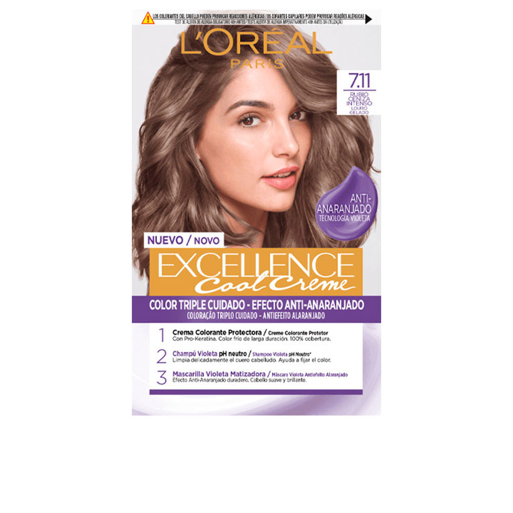 L'Oréal Paris Excellence Creme Coloração Capilar 7,11 Louro Acinzentado Intenso 192ml