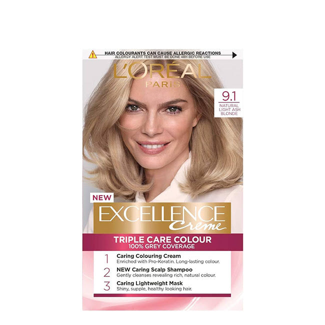 L'Oréal Paris Excellence Creme Coloração 9.1 Loiro Muito Claro Cendré
