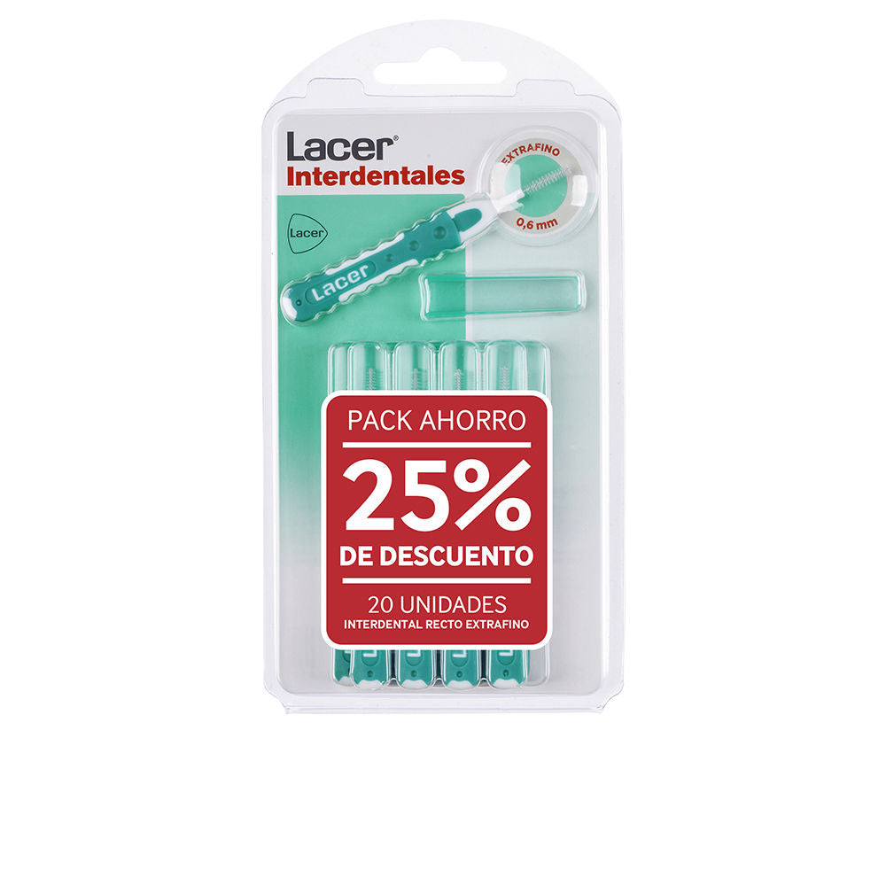 LACER - Cepillo Interdental Angular Extrafino 10 Unidades, Mango Angulado, Máxima Eficacia, Filamentos Tynex, Cerdas Extrafinas, Previene y Elimina la Placa Bacteriana