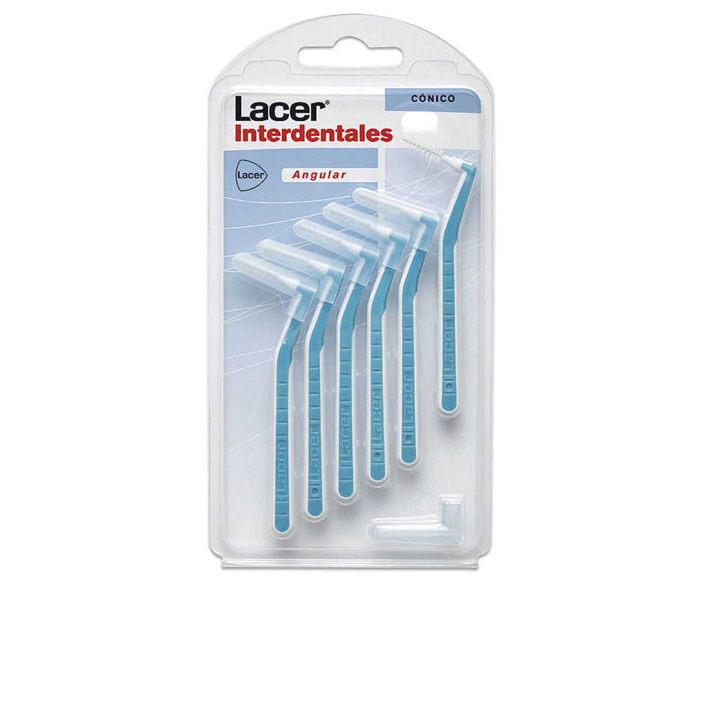 Cepillos interdentales cónicos angulares de colores Lacer x6