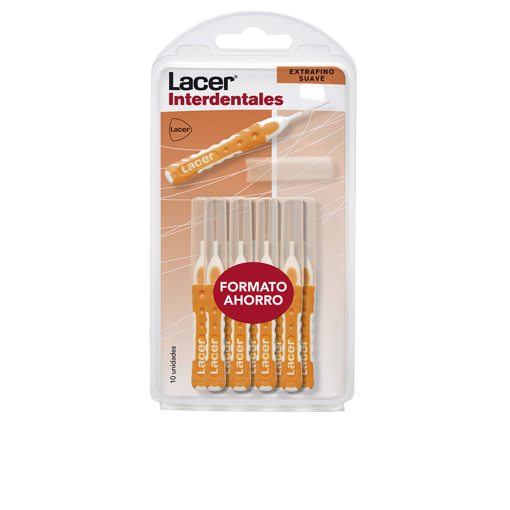 Cepillos interdentales rectos Lacer extrafinos y suaves, colores surtidos x10