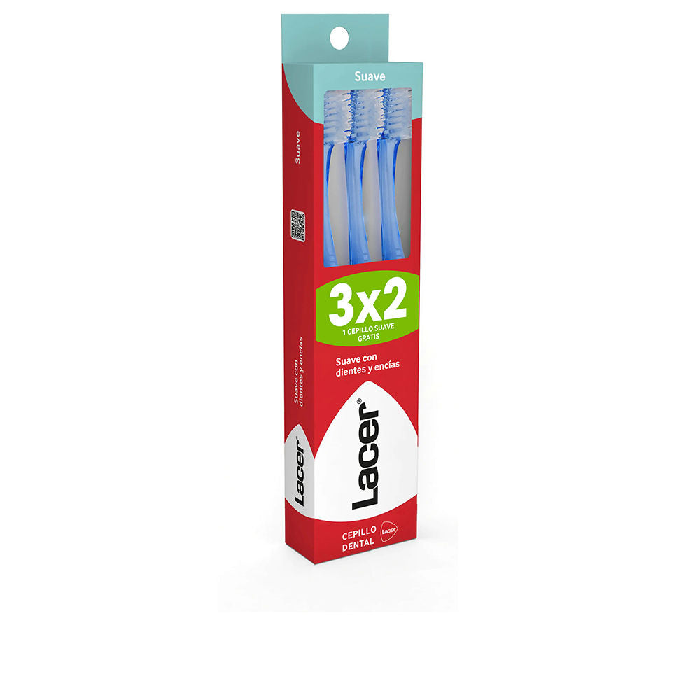 Lacer Soft Toothbrush 3-Piece Set
