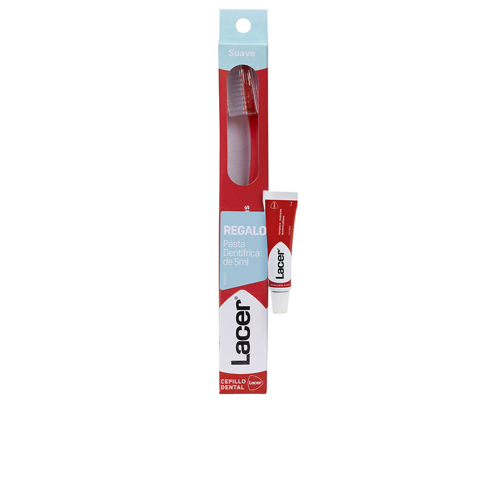 Juego de cepillos de dientes suaves Lacer con pasta de dientes