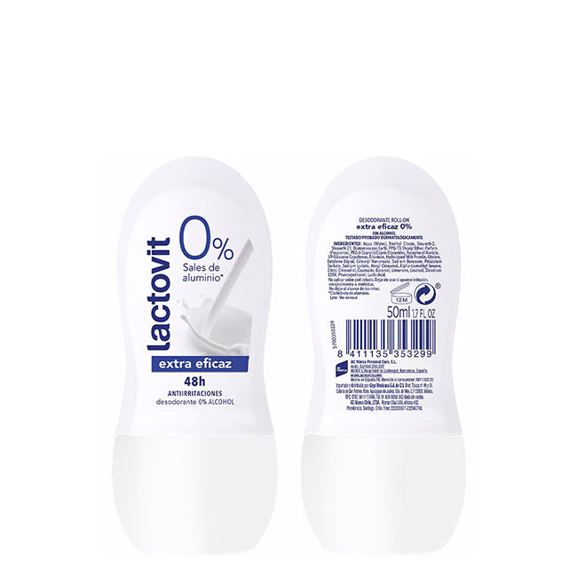 Desodorante roll-on Lactovit Original 0% 50 ml