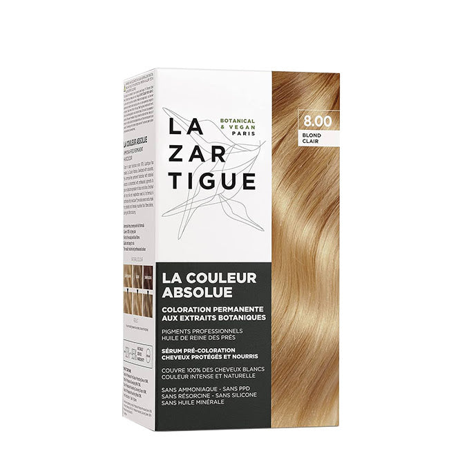 Lazartigue, la couleur absolue, permanent hair dye, 8.00 light blond, 143 ml