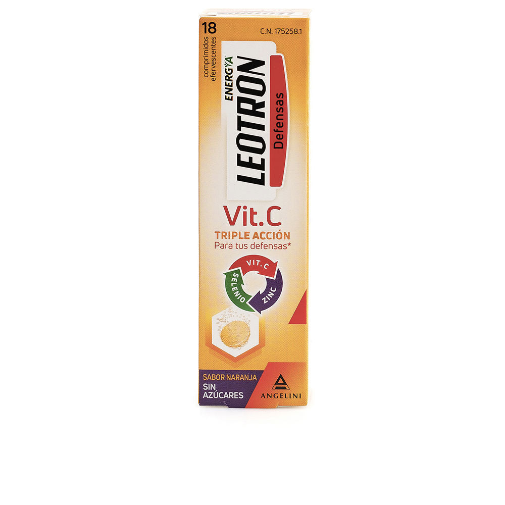 Leotron Vitamin C Triple Action Effervescent Tablets Orange Flavor x18
