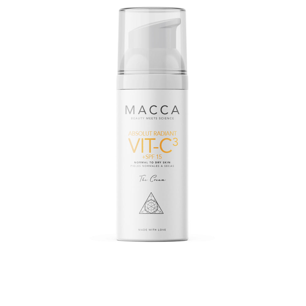 Crema Absolute Radiant de Macca con vitamina C3 y FPS 15 para piel normal a seca, 50 ml