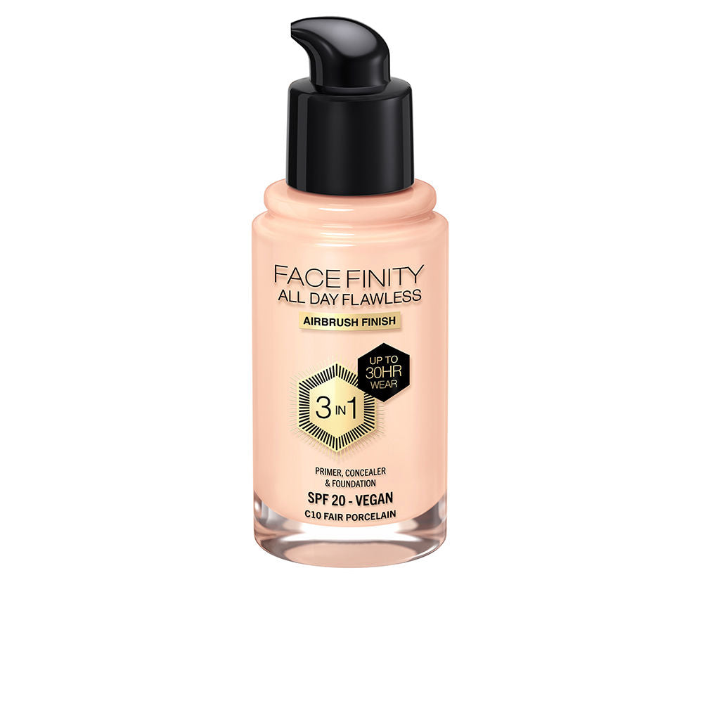 Max Factor Facefinity All Day Flawless 3 In 1 Foundation Color C10 Fair Porcelain 30ml