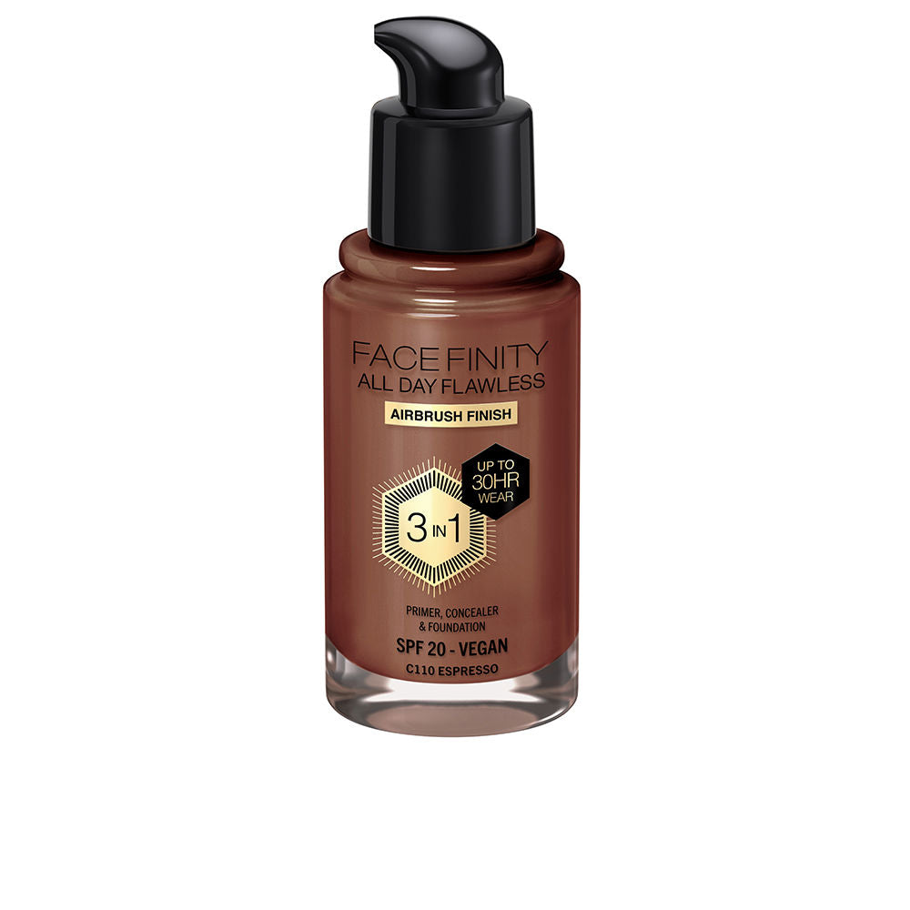 Max Factor Facefinity All Day Flawless 3 In 1 Foundation Color C110 Espresso 30ml