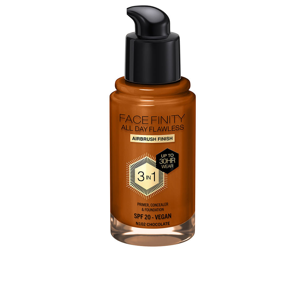Max Factor Facefinity All Day Flawless 3 In 1 Foundation Color N102 Chocolate 30ml