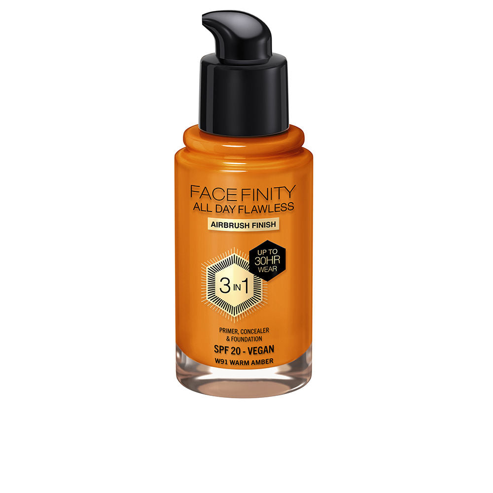 Max Factor Facefinity All Day Flawless 3 In 1 Foundation Color W91 Warm Amber 30ml