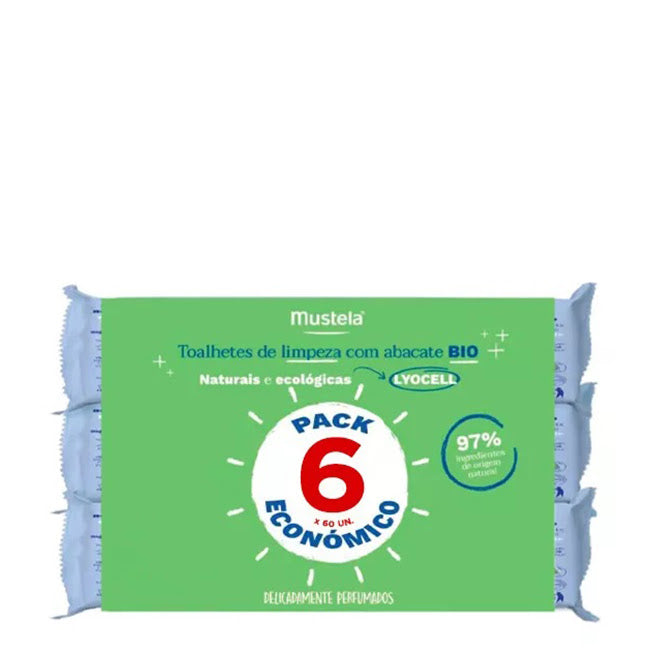 Mustela Bio Lyocell Limpeza de Toalhetes 6x60