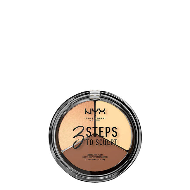 NYX 3 Steps to Sculpt Paleta de Escultura Rosto Light 5g