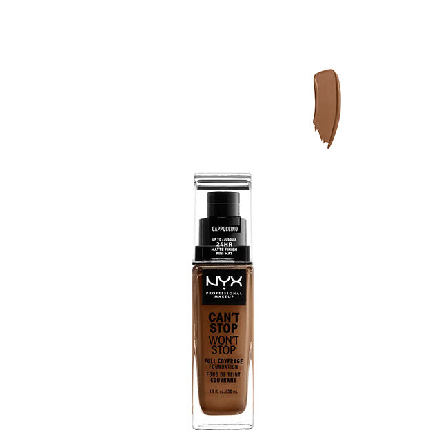 NYX Can't Stop Won't Stop Full Coverage Foundation Base Cor Cappuccino