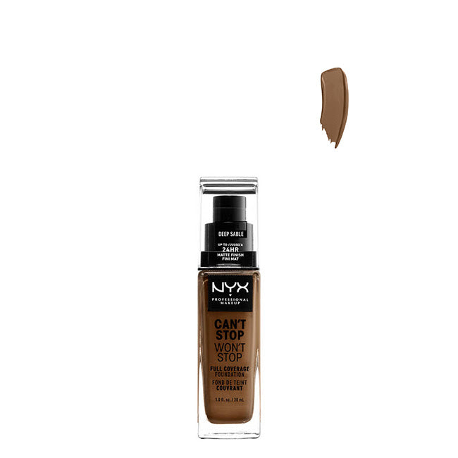 NYX Can t Stop Won t Stop Base de Elevada Cobertura Cor Deep Sable 30ml