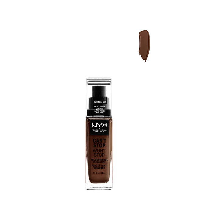 NYX Can t Stop Won t Stop Base de Elevada Cobertura Cor Warm Walnut 30ml