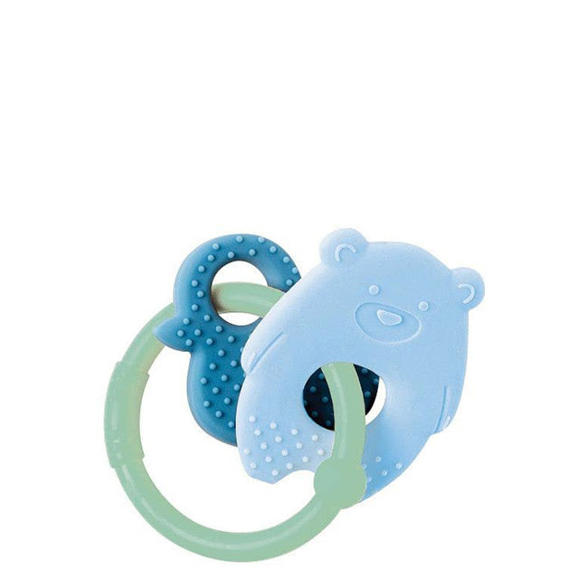 Nattou Mordedor Roca Silicone Urso+Pato Aro Verde