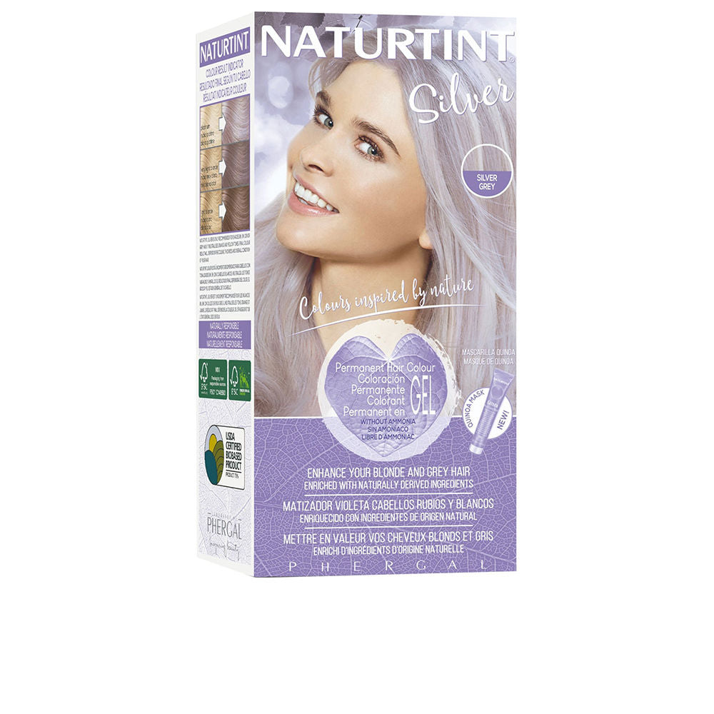 Naturtint Coloración Silver Biobased | Coloración Permanente Matizadora Violeta Sin Amoniaco | Con Aceites 100% Botánicos | 170ml