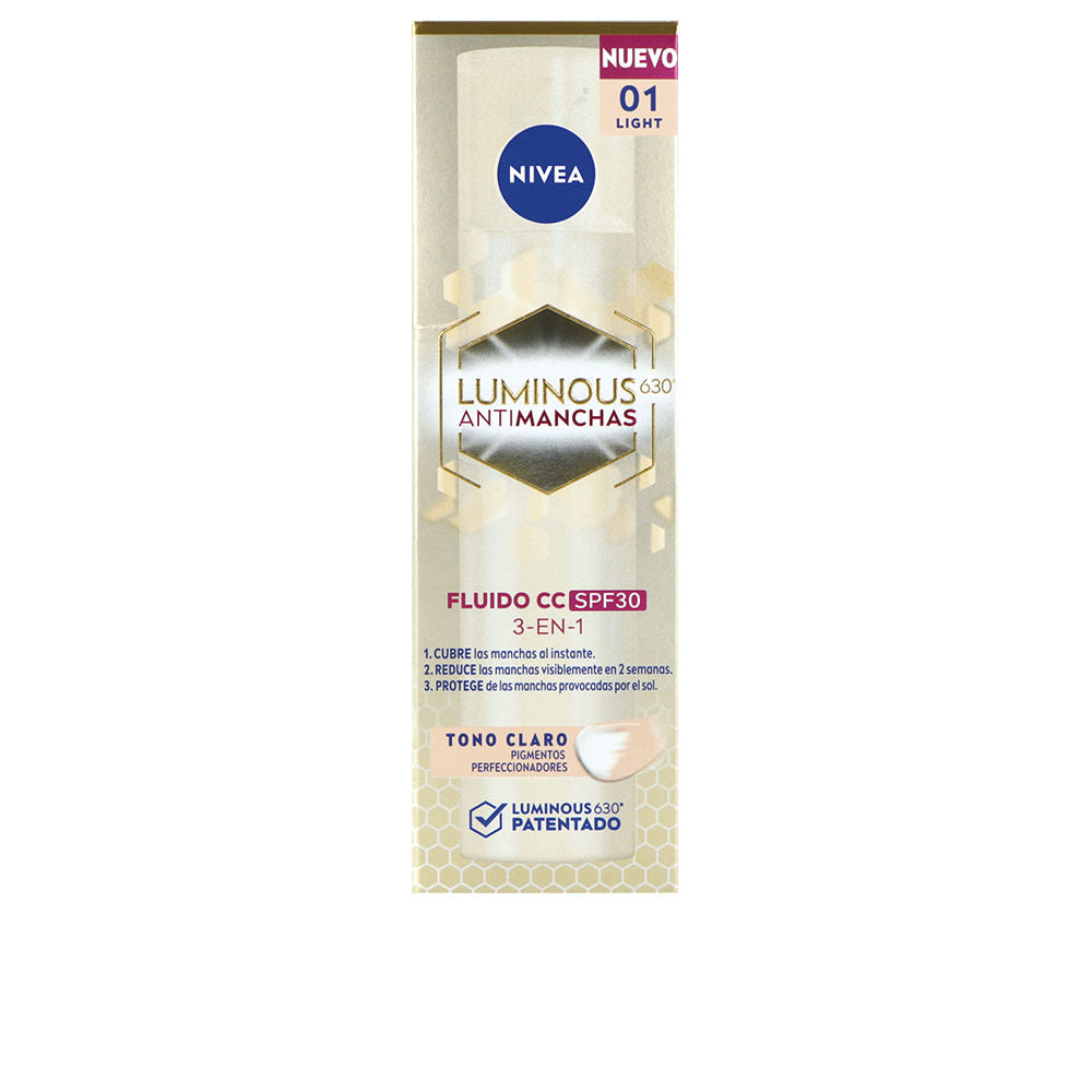 Nivea Luminous 630º Fluido CC Antimanchas FPS30 Tom Claro 40ml