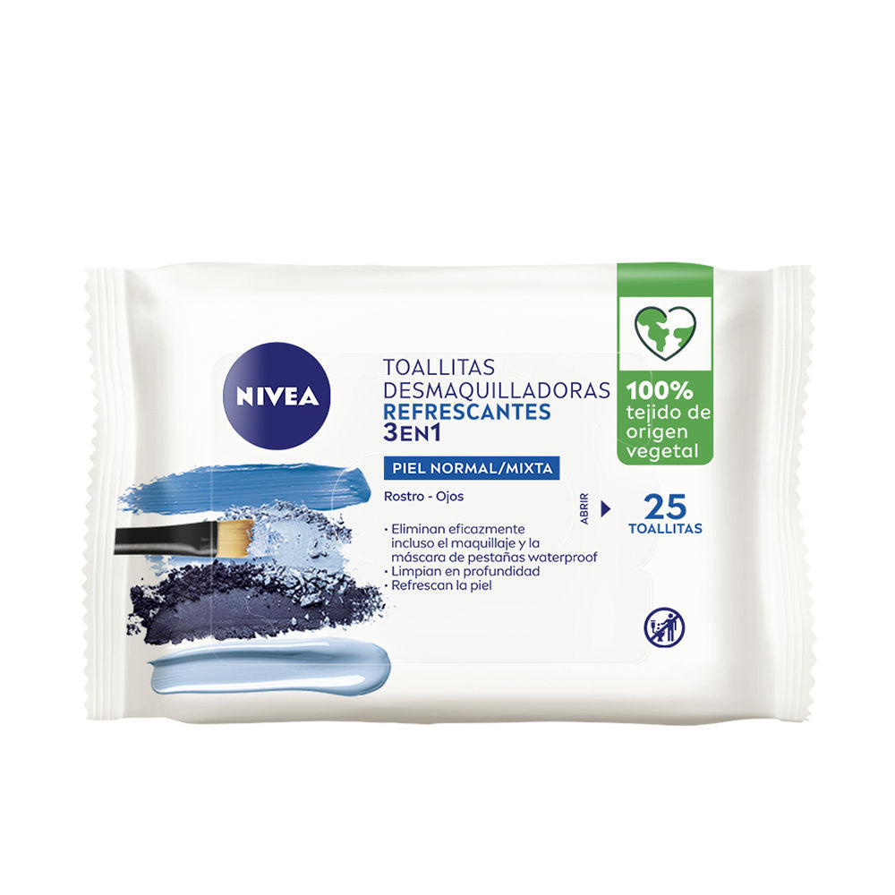Nivea Refreshing 3-In-1 Makeup Removal Wipes x25