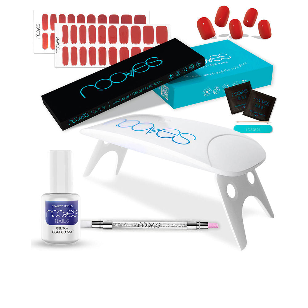 Nooves Gel Sheets Conjunto de Manicure Unhas Postiças Beauty Red Premium Luxe