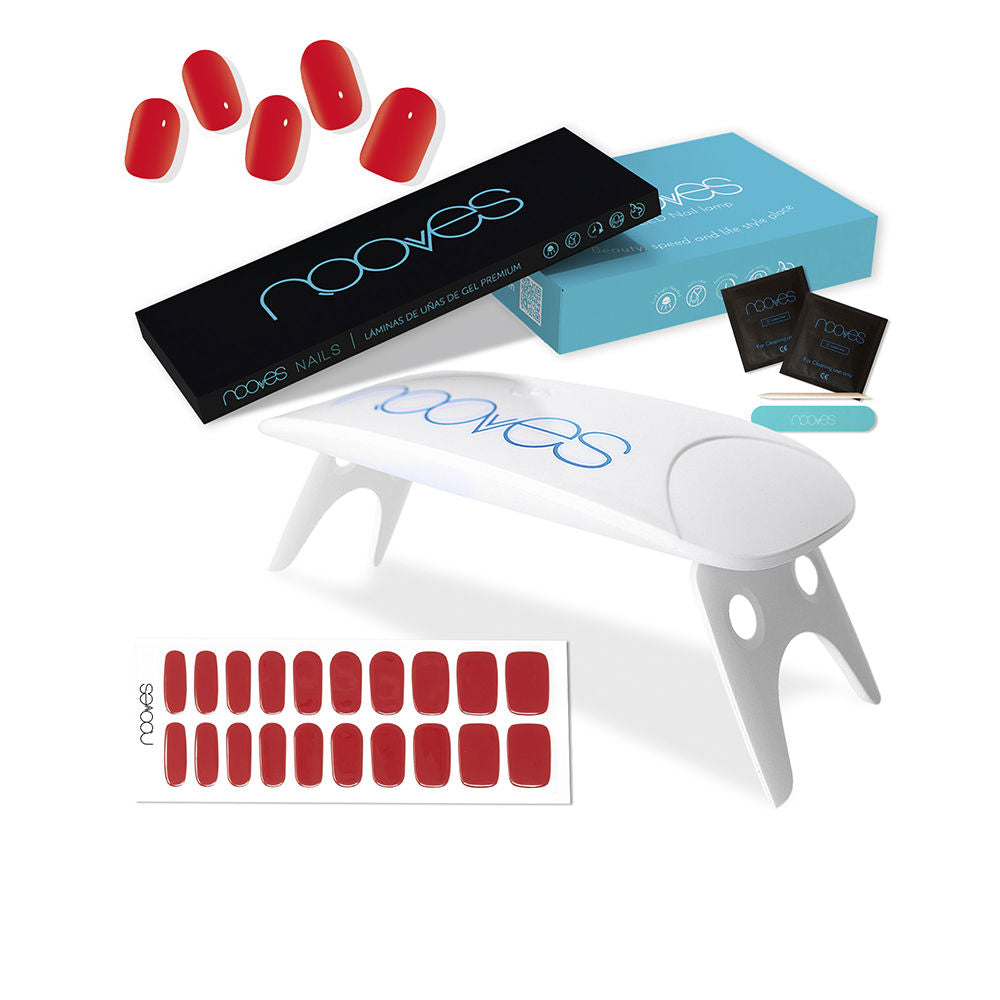 Nooves Gel Sheets Conjunto de Manicure Unhas Postiças Ferrari Red Premium Luxe