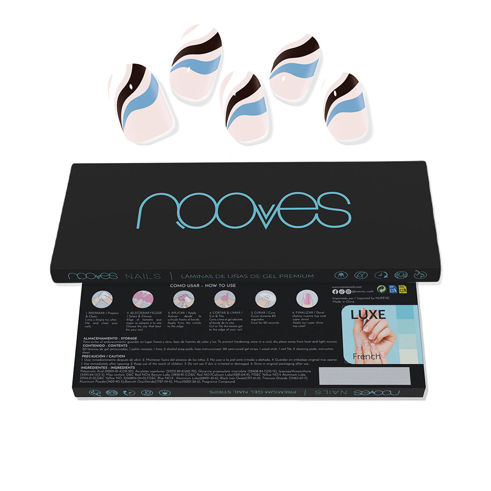 Nooves Gel Sheets Unhas Postiças Flowing Stream x20