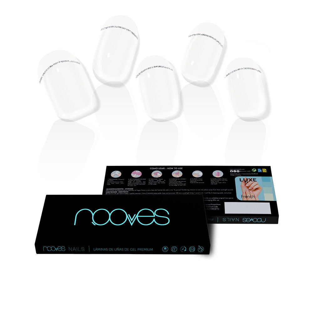Nooves Gel Sheets Unhas Postiças French Luxe Premium Luxe x20