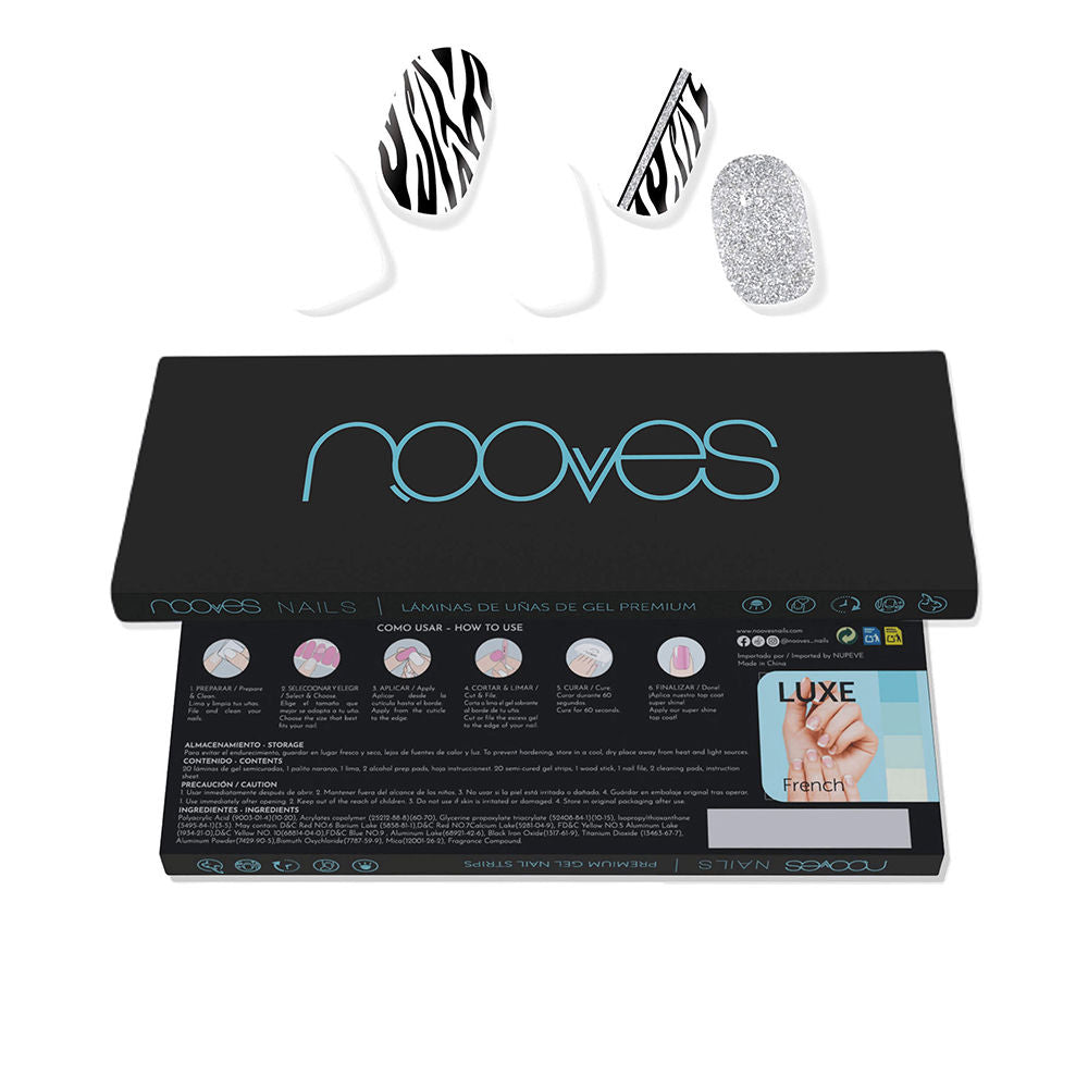 Nooves Gel Sheets Unhas Postiças Glam Funky Baby Premium Luxe x20