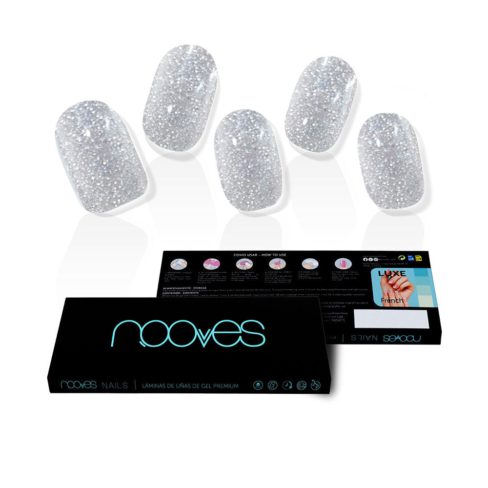 Nooves Gel Sheets Unhas Postiças Glitter Gray x20