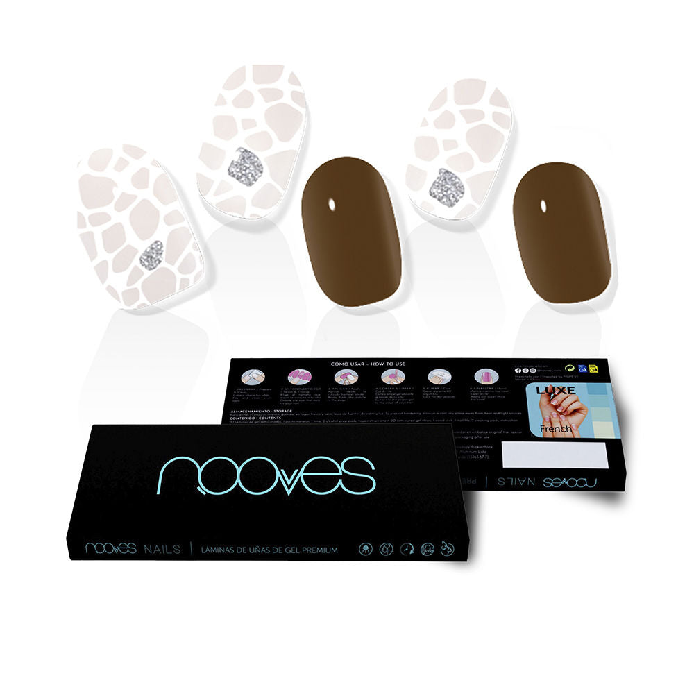Nooves Gel Sheets Unhas Postiças Glitter Suzanne x20