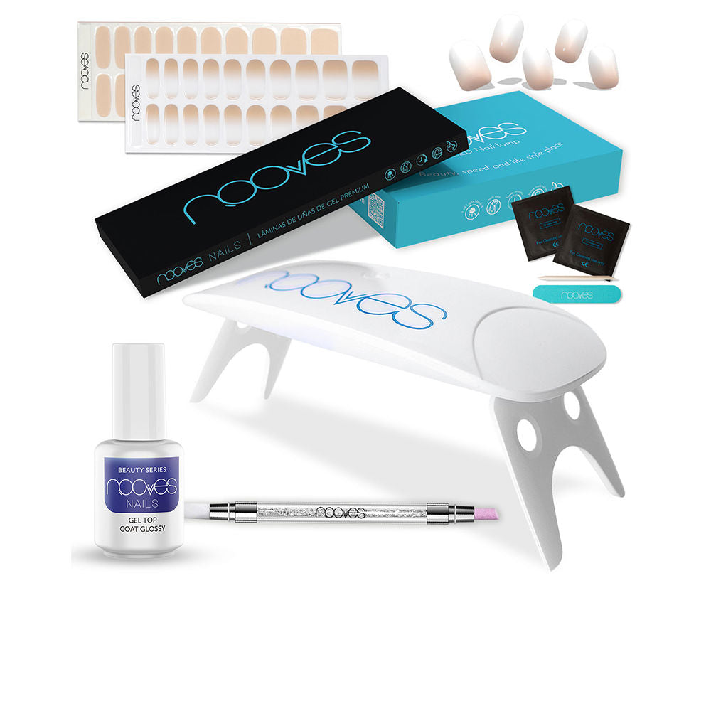 Nooves Gel Sheets Conjunto de Manicure Unhas Postiças Nude Premium Luxe