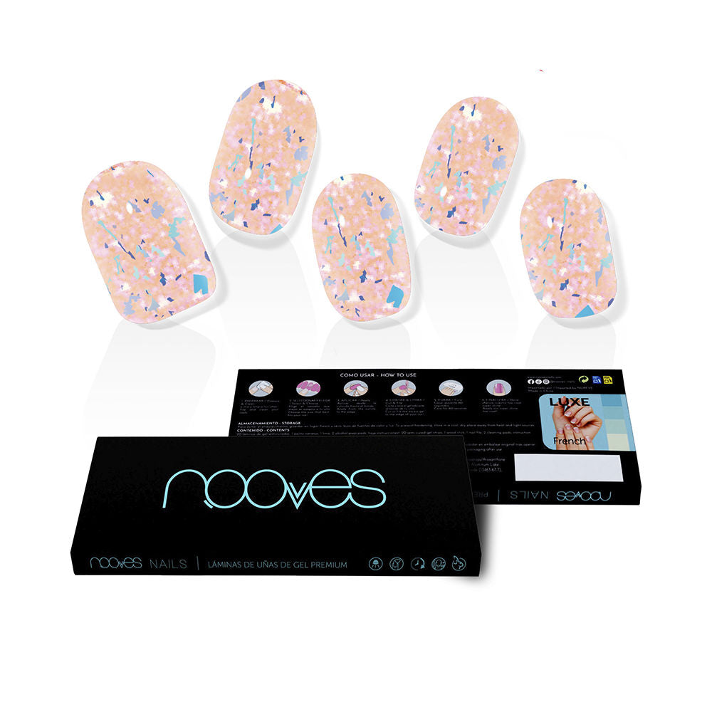 Nooves Gel Sheets Unhas Postiças Peach Galettes Metallic x20