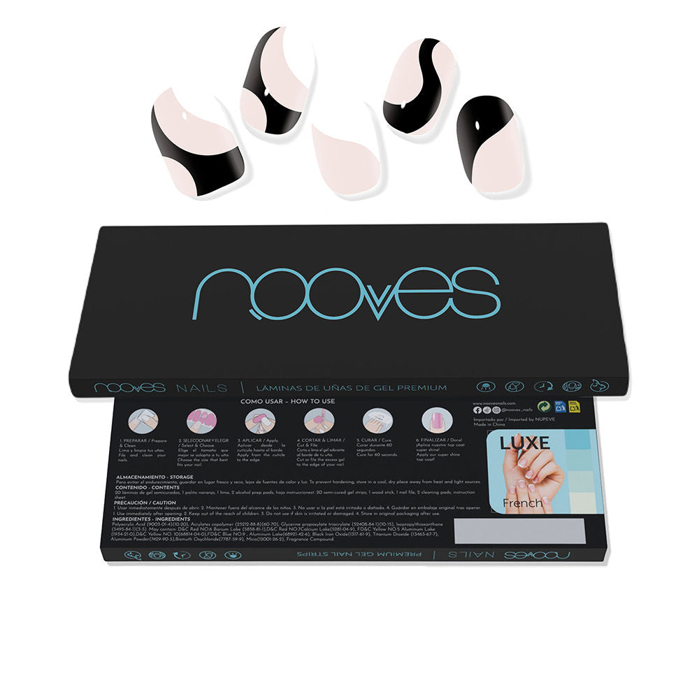 Nooves Gel Sheets Unhas Postiças White Cow x20