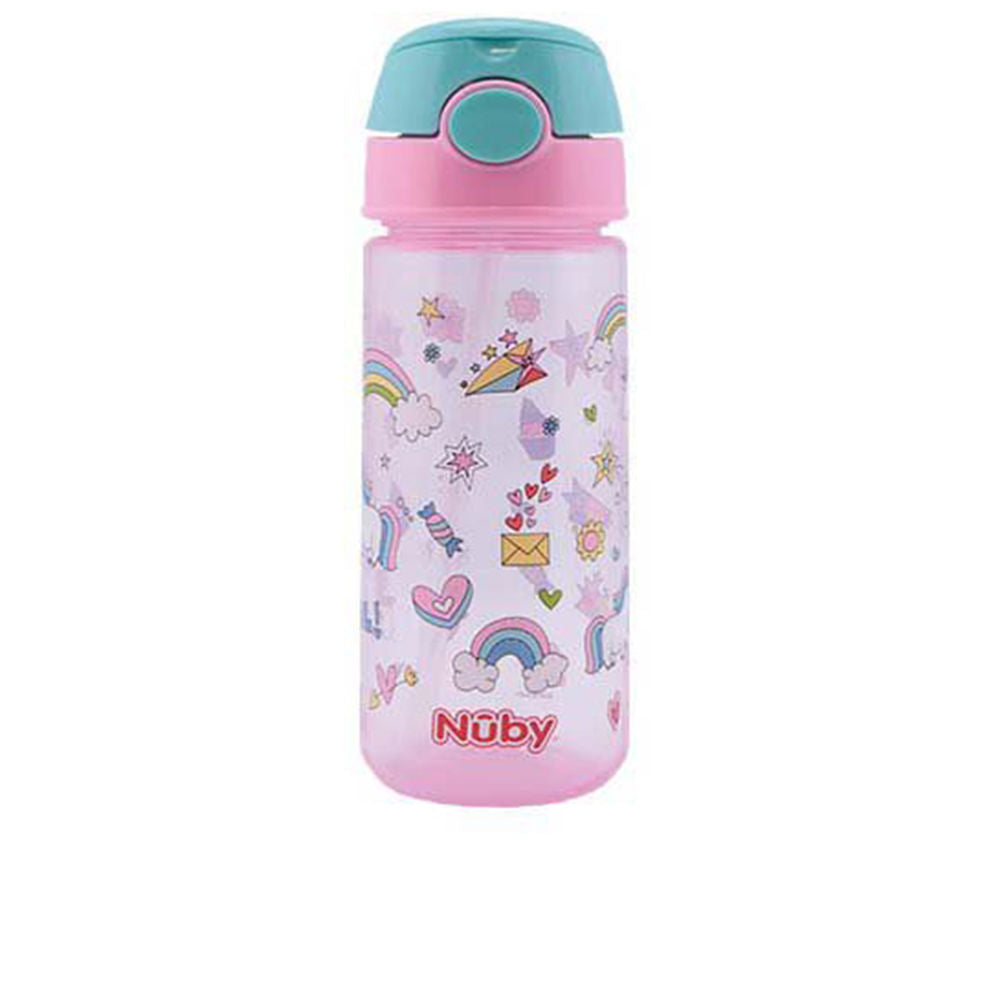 Nûby Mug With Button And Soft Straw 3 Years+ Color Pink 540ml