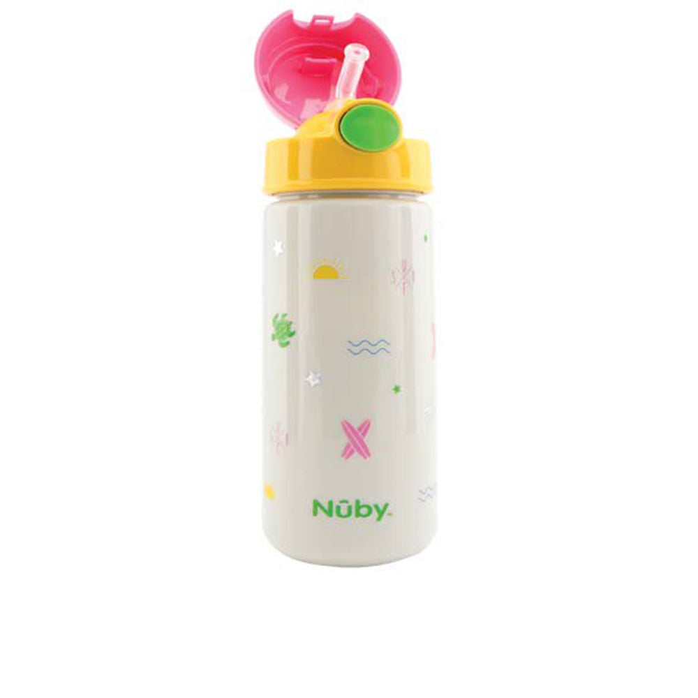 Nûby Mug With Button And Soft Straw Color Surf Pink 540ml