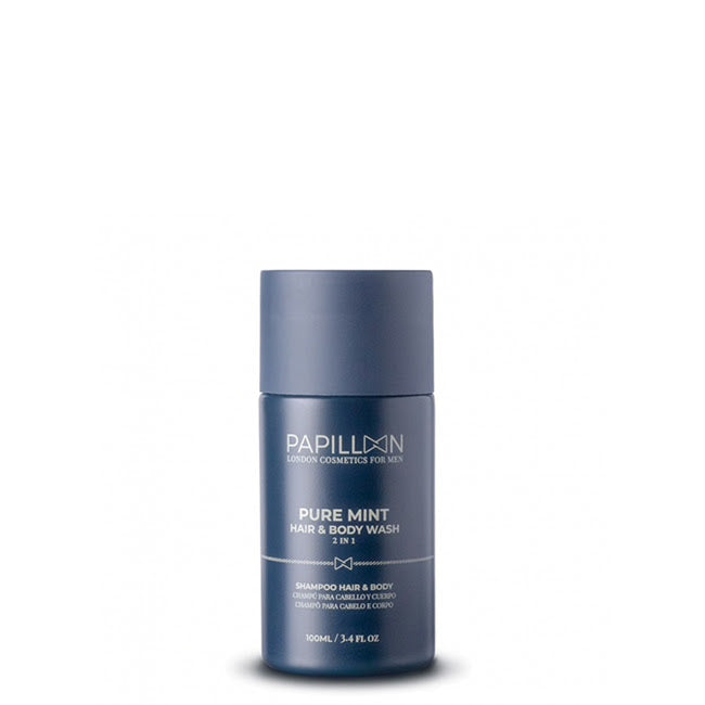 Papillon Pure Mint Shampoo Cabelo, Barba e Corpo 100ml