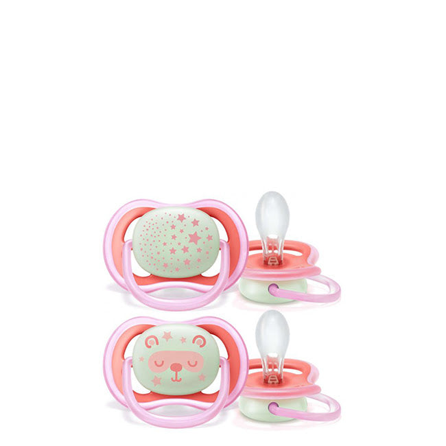 Philips Avent Chupetas Ultra Air Night Time Menina 6-18M 2un.
