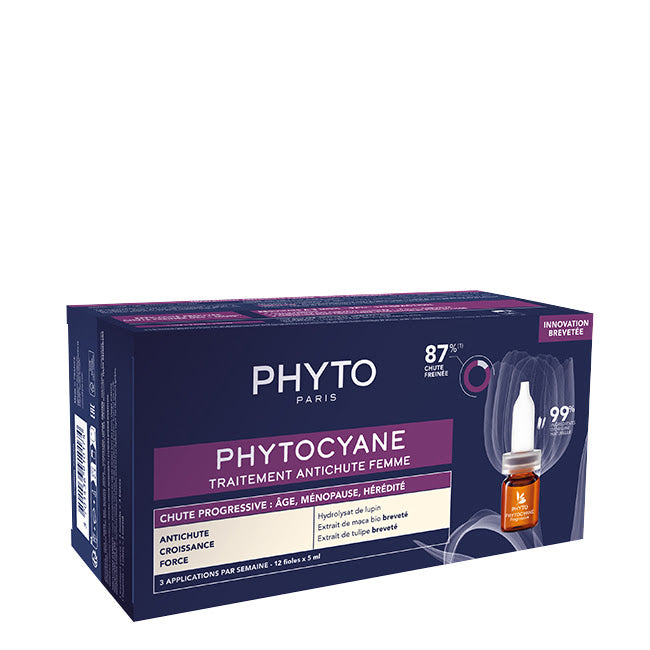 Ampollas Phytocyane Progressive Anticaída para Mujeres (12 unidades)