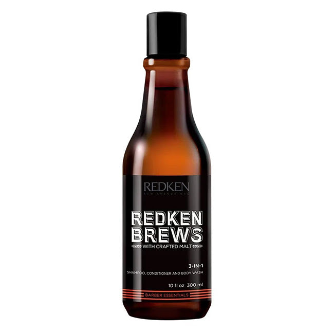 Redken Brews 3 em 1 Shampoo, Condicionador e Gel de Banho 300ml
