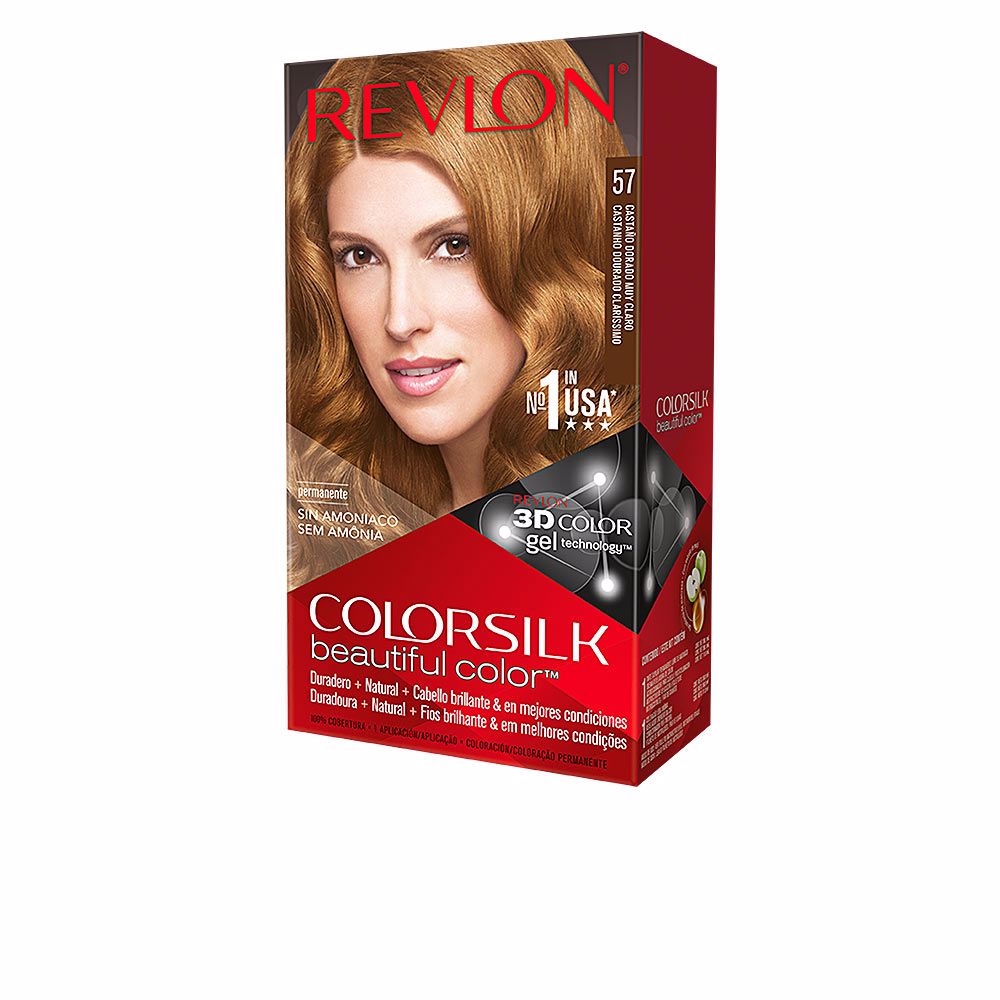 Tinte permanente para el cabello Revlon ColorSilk 57 Castaño dorado claro