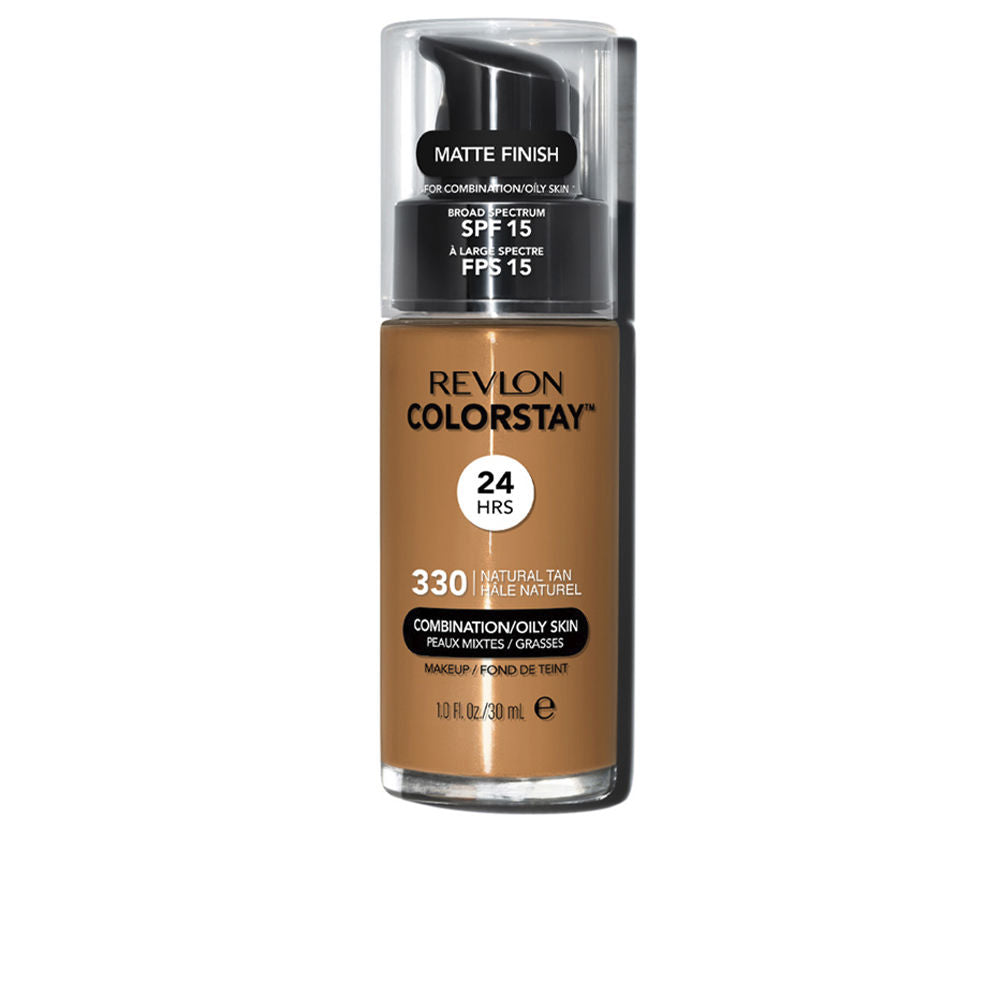 Base de maquillaje Revlon Colorstay para piel mixta/grasa, color 330 bronceado natural, 30 ml